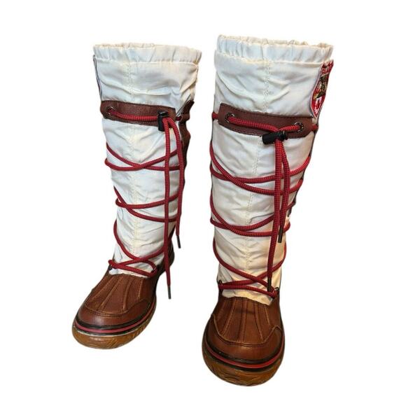 Pajar White & DarkTan Grip Boots W/Red Strap Canada Eu 37 US Sz‎ 6-6 1/2 - Picture 12 of 13